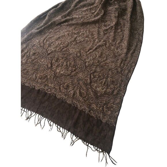 Malabar Grove Ltd Beaded Paisley Wrap Shawl Wool - Picture 4 of 7